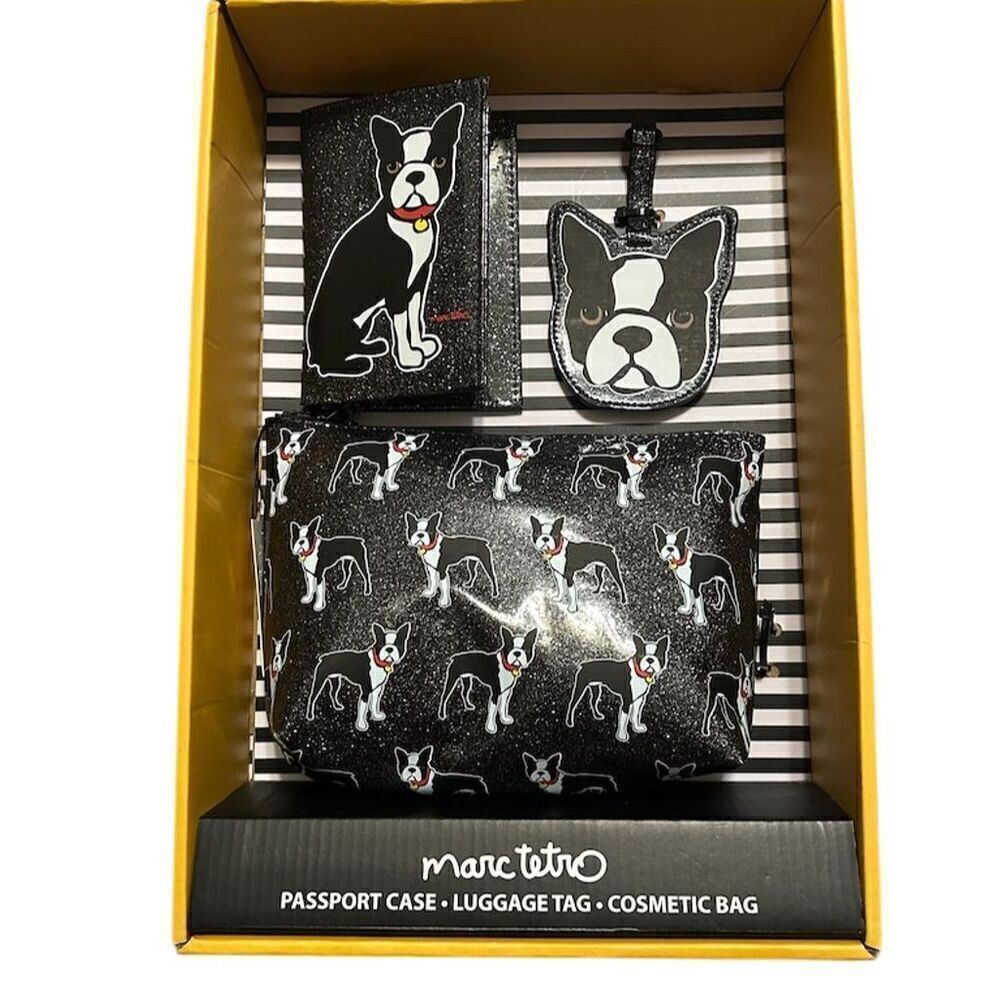 Marc Tetro Boston Terrier 3-Piece Travel Gift Set
